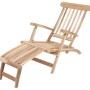 DELUKE Deckchair LEON 3-Fach Verstellbar Natur Teak Liegestuhl Gartenstuhl Sonnenliege