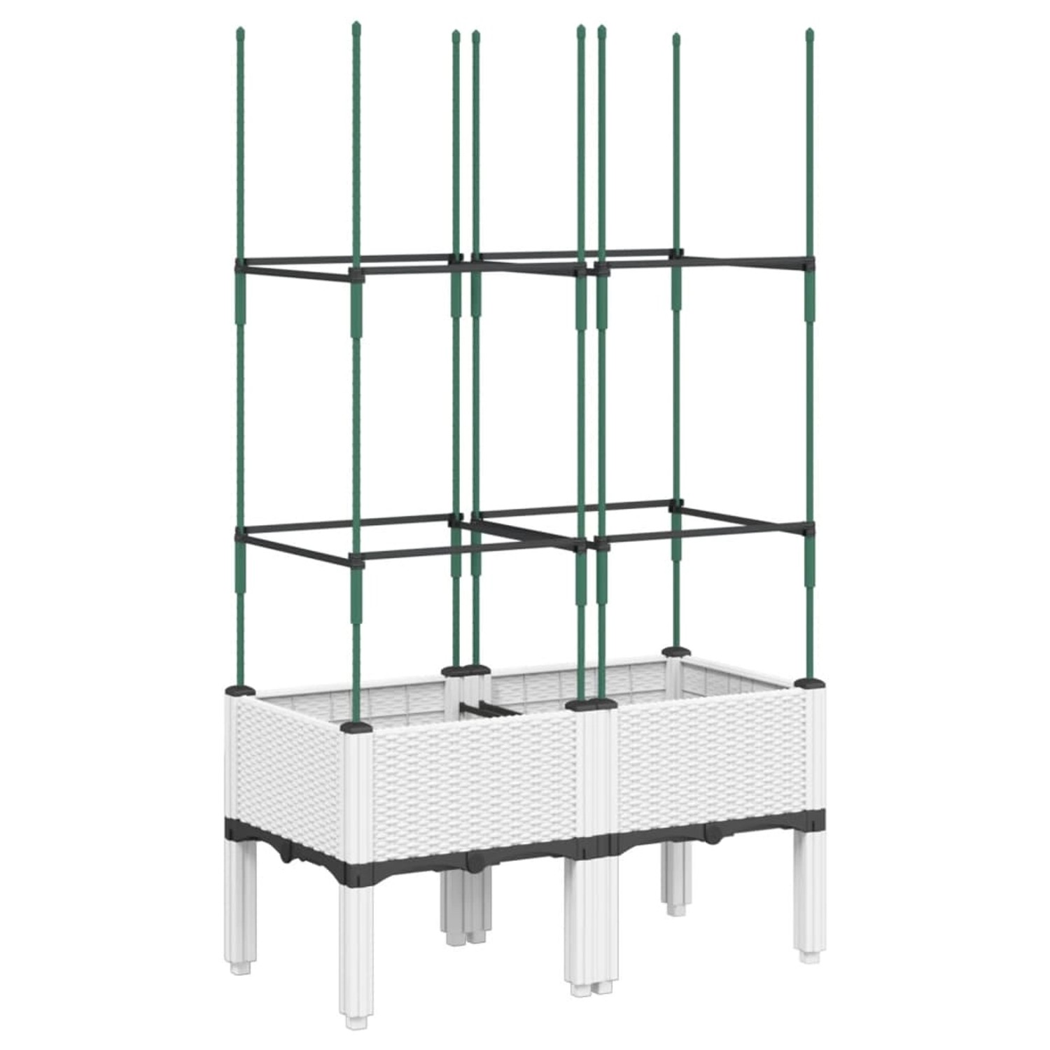 vidaXL Pflanzkübel mit Rankgitter Weiß 80x40x142,5 cm PP 367954 günstig online kaufen