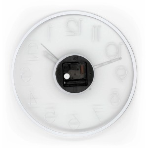 Transparente Wall-Art Wanduhr aus Glas, Ø 30 cm, modernes Design.