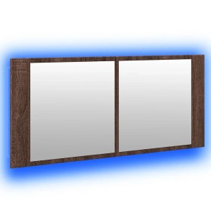 vidaXL LED-Spiegelschrank Braun Eichen-Optik 100x12x45 cm 834961