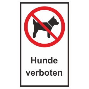 Hunde verboten Schild, 25x15 cm, weißes PST, Warnhinweis für Innen- und Außenbereich.