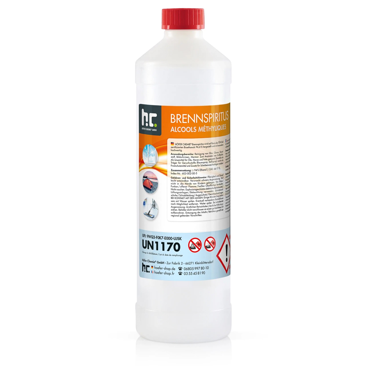 Höfer Chemie Brennspiritus 94% 15 x 1l