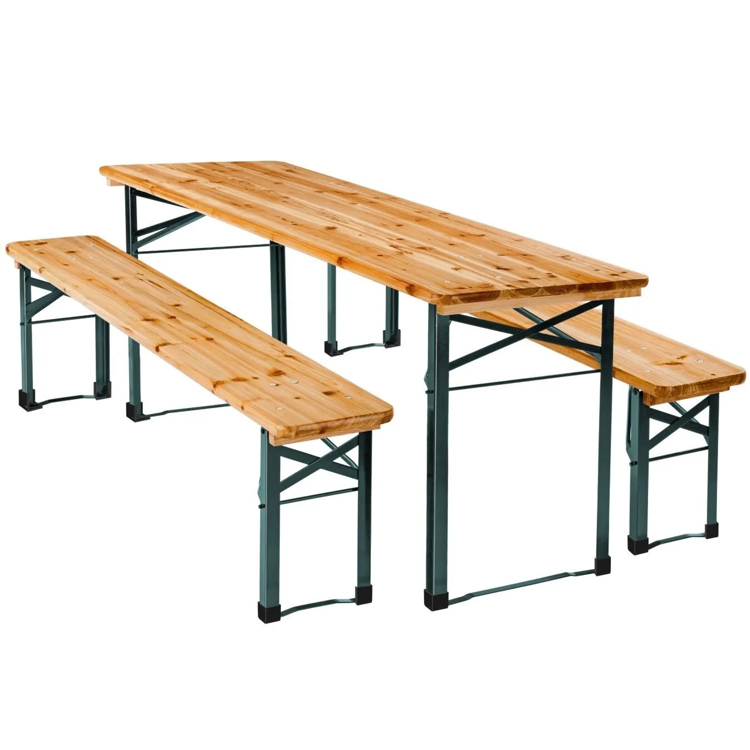 Tectake Bierzeltgarnitur Sissi 3 Teilig Klappbar Tisch 170 X 46 X 77 Cm Bank 170 X 23 X 47 5 Cm 170 X 46 X 77 Cm Braun