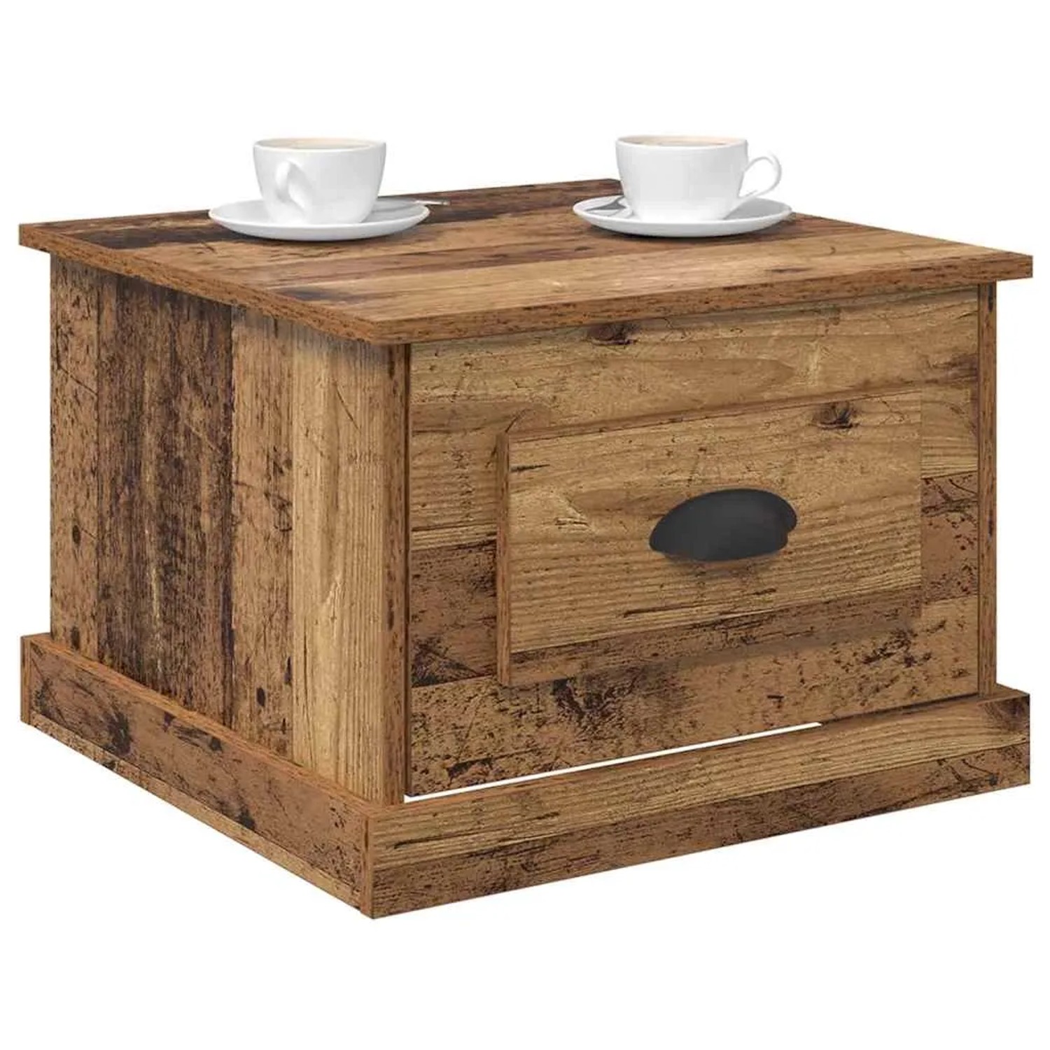 vidaXL Couchtisch quadratisch, Altholz-Optik, Holzwerkstoff, mit Schublade. Perfekt für Ihr Wohnzimmer.