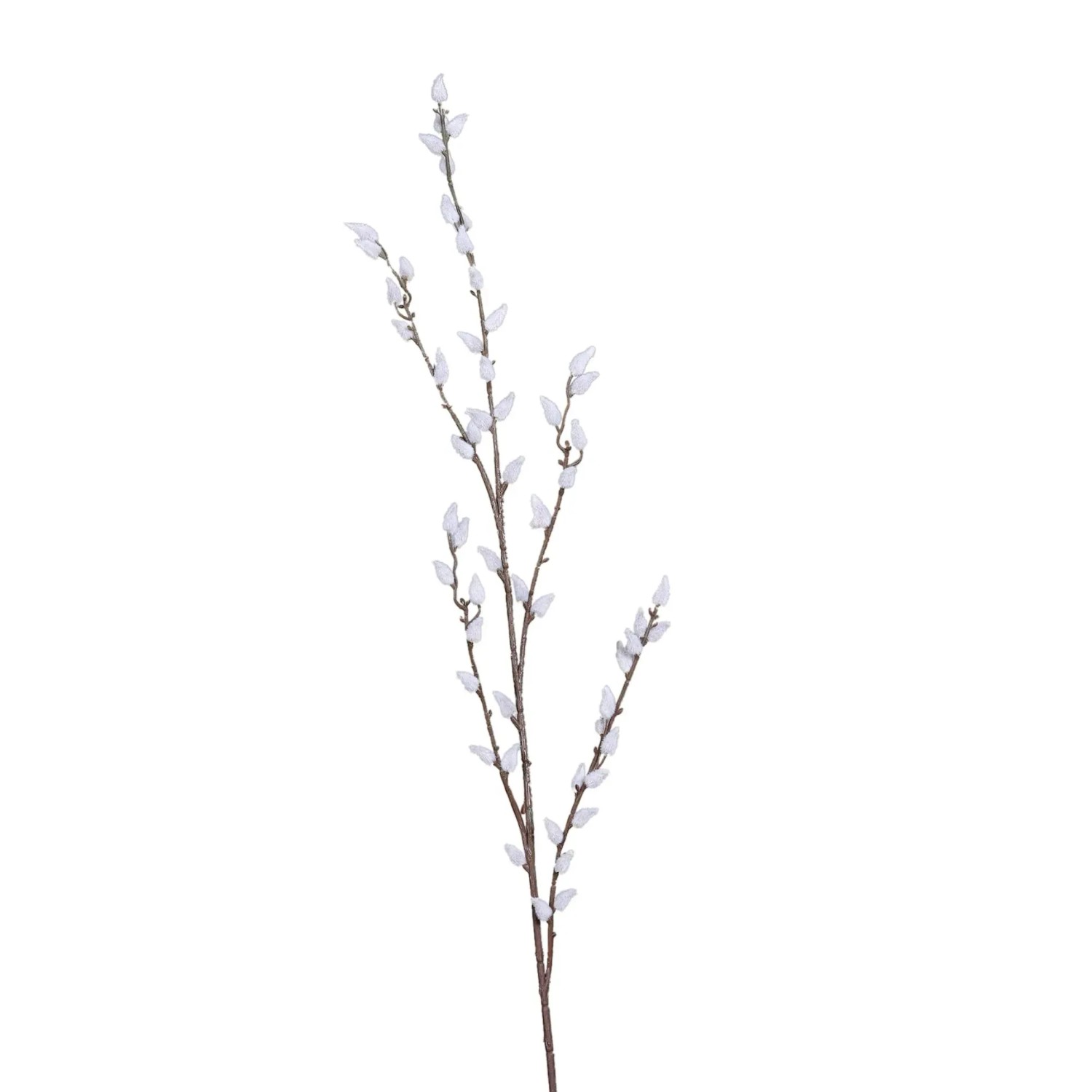 Kunstblume Weidenkätzchen-Zweig 89 cm Weiß