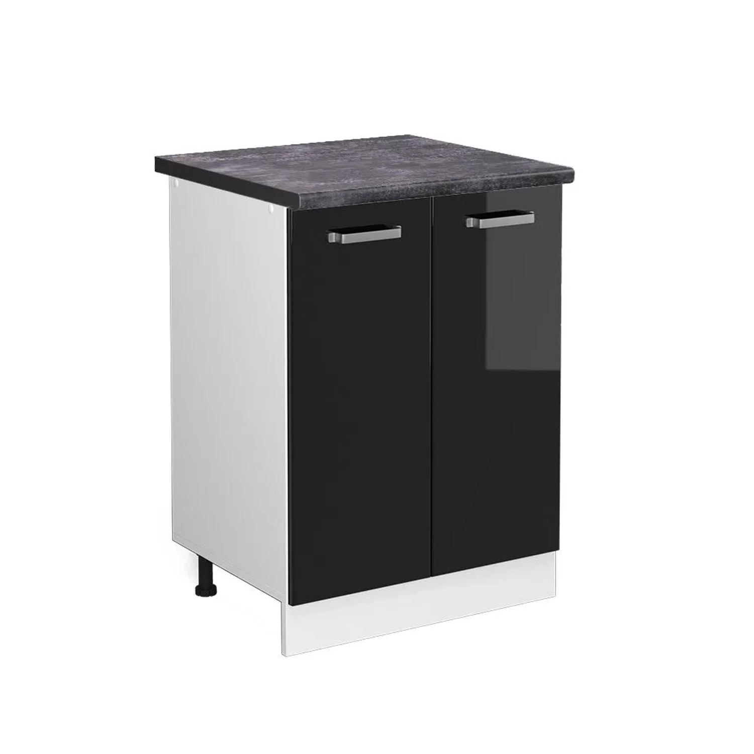 Vicco Küchenunterschrank R-Line Schwarz Hochglanz Weiß 60 cm AP Anthrazit