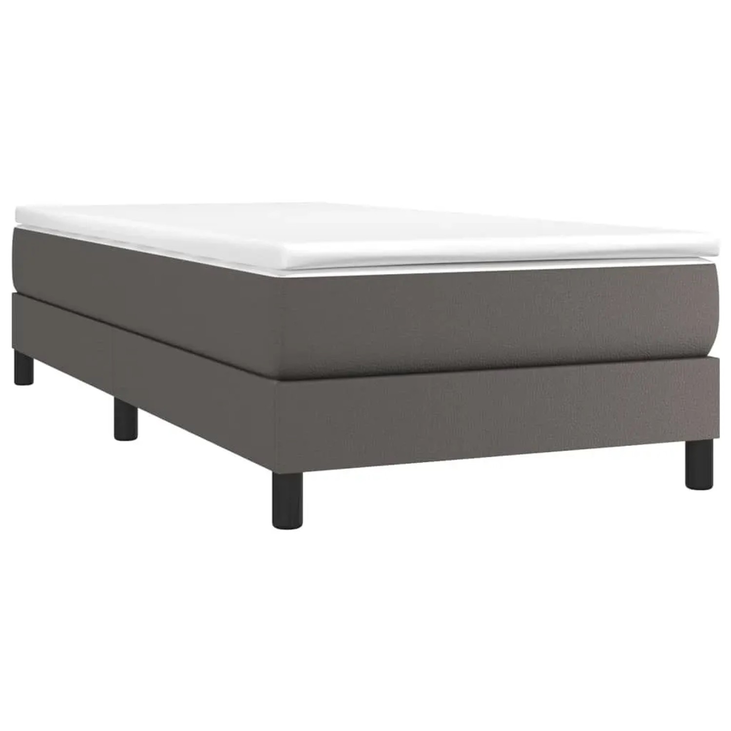 vidaXL Boxspringbett mit Matratze Grau 100x200 cm Kunstleder 3144247 günstig online kaufen