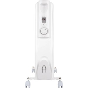 Weißer Ölradiator Karup 1.500 W, mobile Elektro-Heizung mit Thermostat und Rollen.