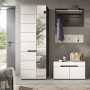 Inn.Furn Garderoben-Set 4-teilig in Weiß und Grau 160 cm Cooper_6