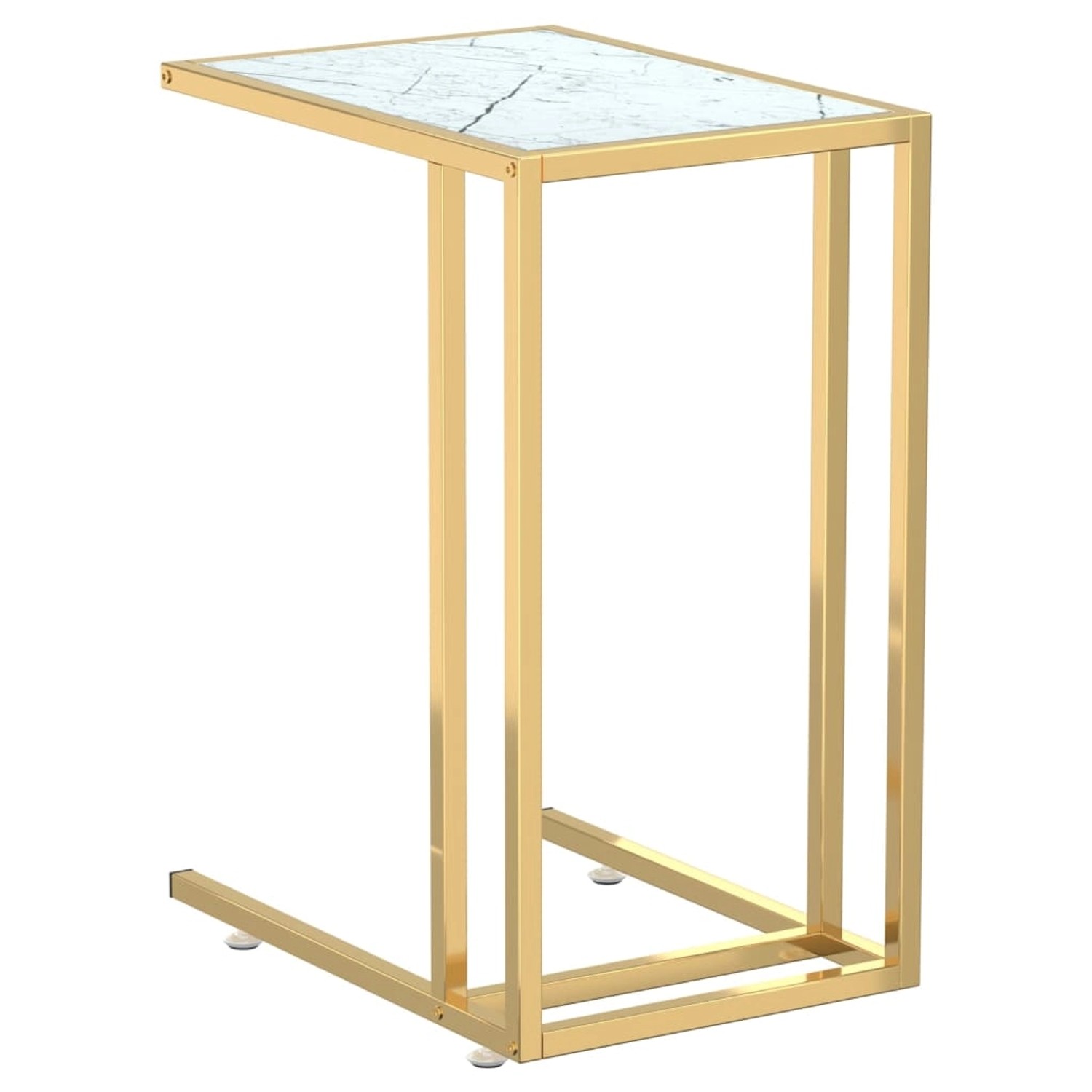 vidaXL Computer-Beistelltisch Weiß Marmor 50x35x65 cm Hartglas 331648 günstig online kaufen