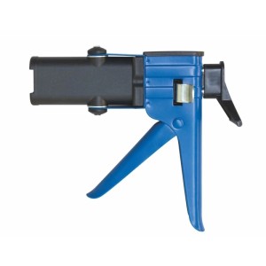 Fenoplast Handpistole für 50 ml Doppelkartuschen, blau, aus Kunststoff.