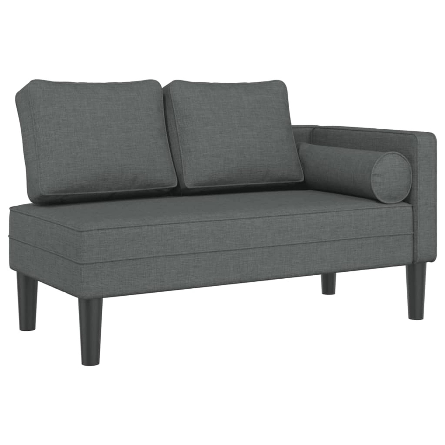 Thumbnail - vidaXL Chaiselongue mit Kissen Dunkelgrau Stoff