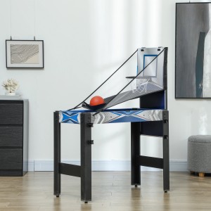 SPORTNOW Multigame Spieltisch in Blau/Schwarz mit Basketballkorb. Vielseitiger Spieltisch für Kinder.
