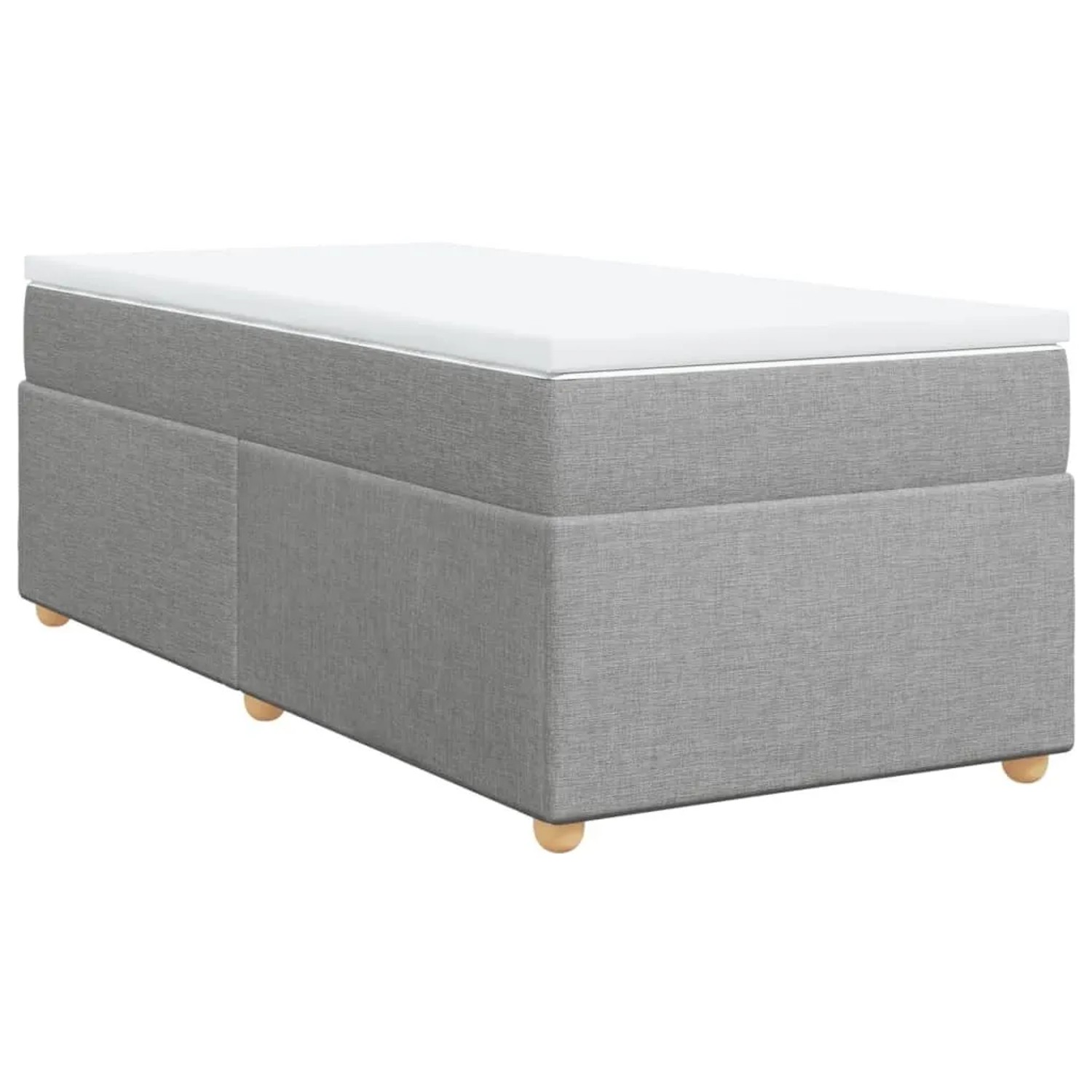 vidaXL Boxspringbett mit Matratze Hellgrau 90x200 cm Stoff 3285345 günstig online kaufen