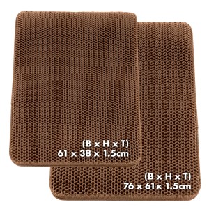 Braune KARAT Katzenstreumatte Charly mit Wabendesign, abwaschbar, in zwei Größen.