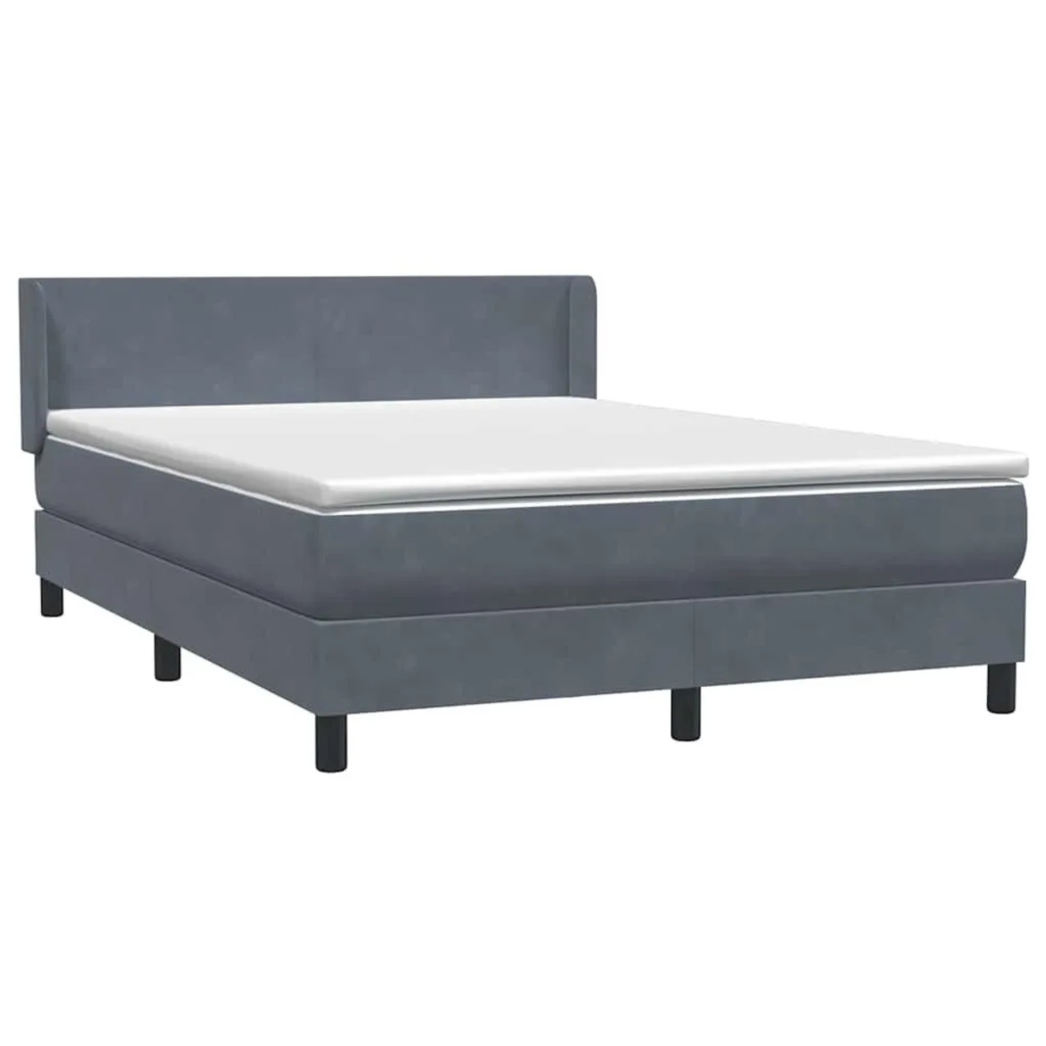 vidaXL Boxspringbett mit Matratze Dunkelgrau 140x220 cm Samt 3317986 günstig online kaufen