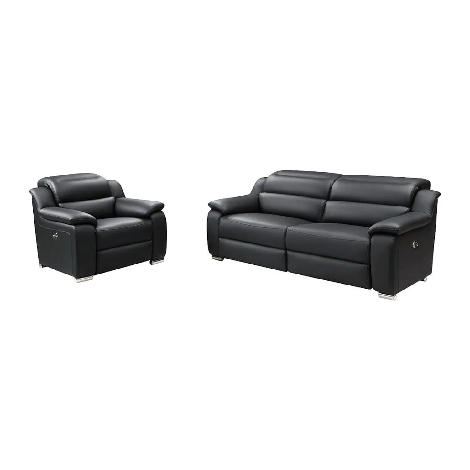 Vente-unique Couchgarnitur Mit Sessel Arena Schwarz 100 cm  202 cm