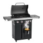 Landmann Gasgrill GG-II-492BKDE, 120 cm, schwarz, mit Heißluftfritteuse und Seitenbrenner.