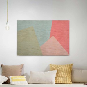 Bricoflor Leinwandbild mit geometrischem Design in Pastellfarben für Wohn- und Schlafzimmer.