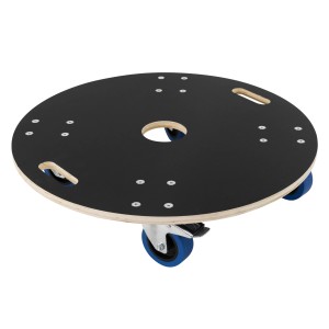 ECD Germany Transportroller, rund, mit Rollen und Griffmulden, bis 800kg belastbar.