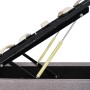 Detailansicht Stauraumbett Taupe 90x200 mit Hydrauliksystem für Lattenrost