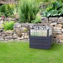 Garantia Hochbeet-System Turbo Plus L Ergo Quadro 80x80x80 cm Wood mit Frühbeetabdeckung.