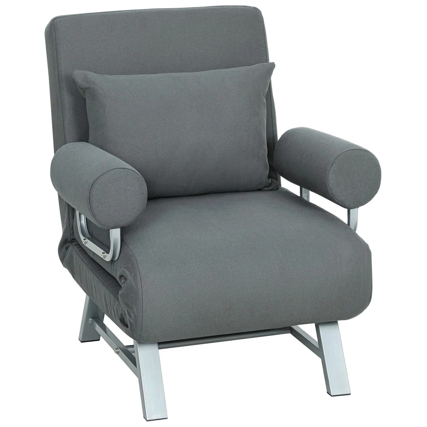 HOMCOM Schlafsessel Polyester Metall 78 x 73 x 81 cm Dunkelgrau