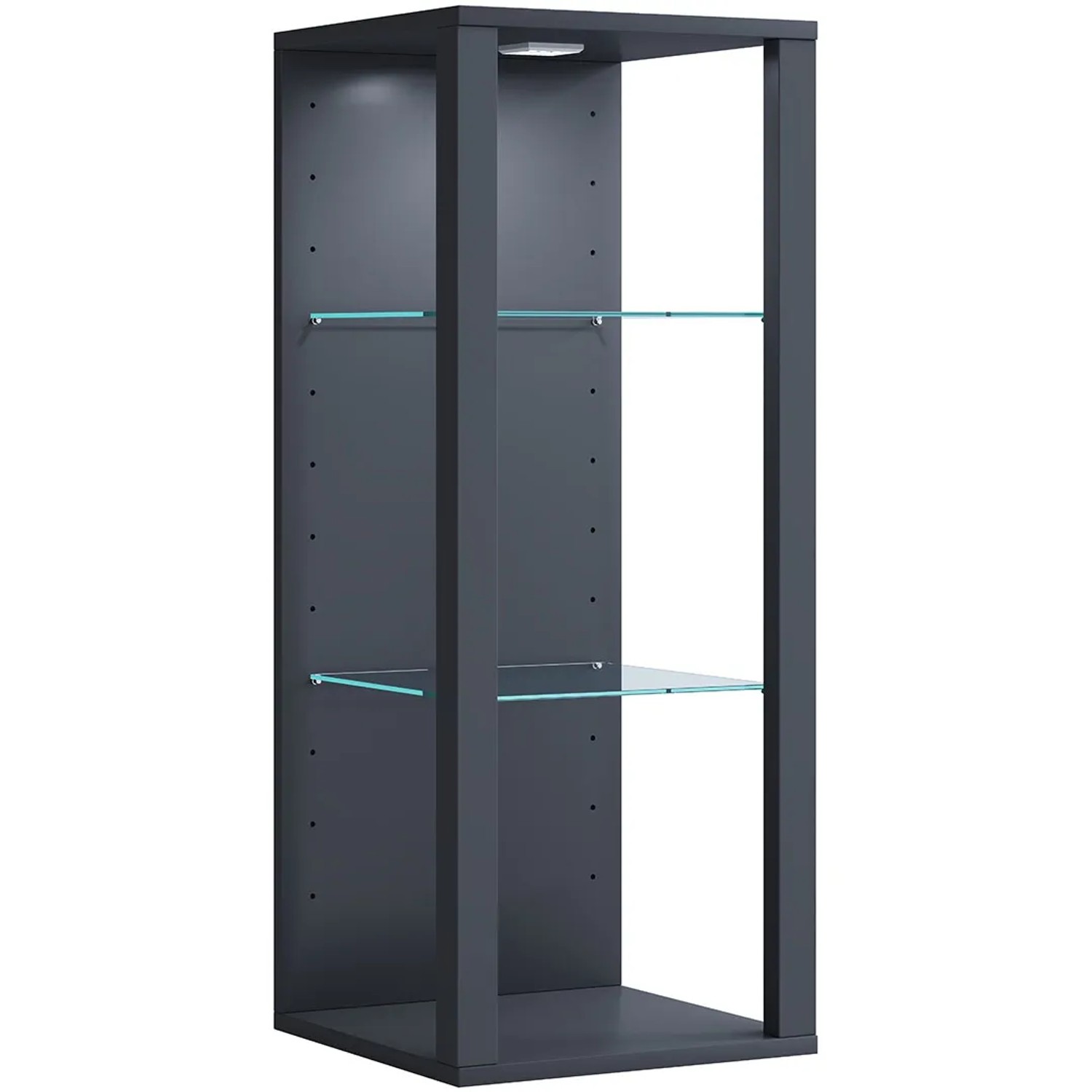 ebuy24 GlasolMW Vitrinenschrank Wandhängend Anthrazit