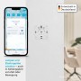 Homematic IP Schaltaktor 2-fach für Markenschalter. Smart Home App-Steuerung auf Smartphone, Installationsansicht. "Entwickelt in Deutschland".