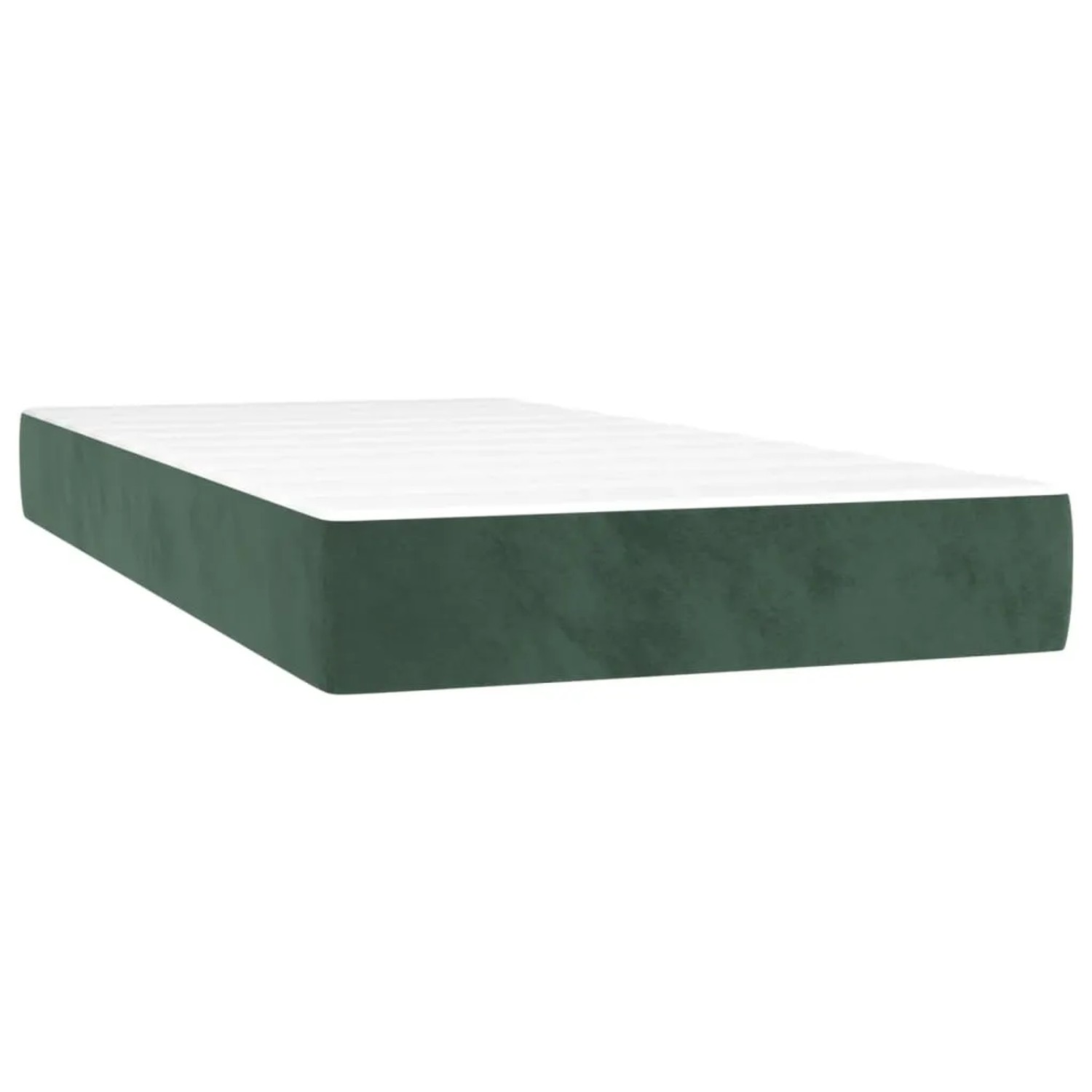 Boxspringbett mit Matratze, dunkelgrüner Samt, 90x200 cm. Bett für erholsamen Schlaf.