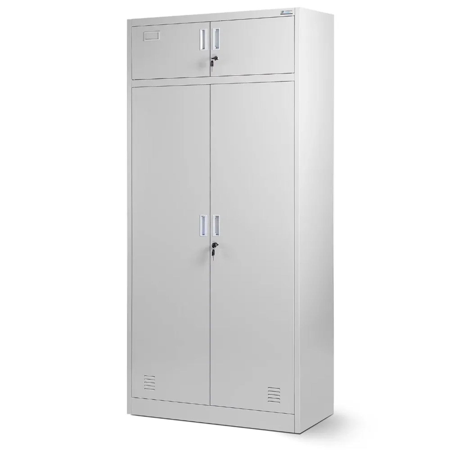 JAN NOWAK Mehrzweckschrank Metall mit Erweiterung BORYS 185x90x50cm Grau Büroschrank Spind Stahlschrank Archivschrank