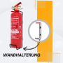 Roter 1kg ABC Pulver Feuerlöscher mit Manometer und schwarzer Wandhalterung für Auto & Zuhause.