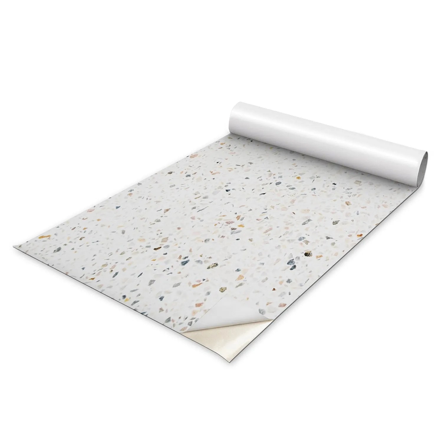Tulup Möbelfolie Terrazzo-Muster Klebefolie Für Schränke 65x130 cm Weiß Möbel Folie Möbelsticker