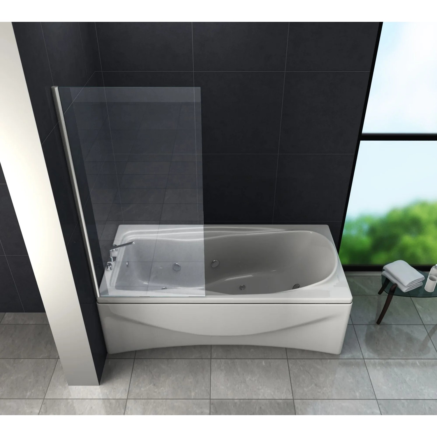 Glasdeals Fixe Badewannenaufsatz Duschtrennwand STURDO 70 x 140 cm – 3517_3