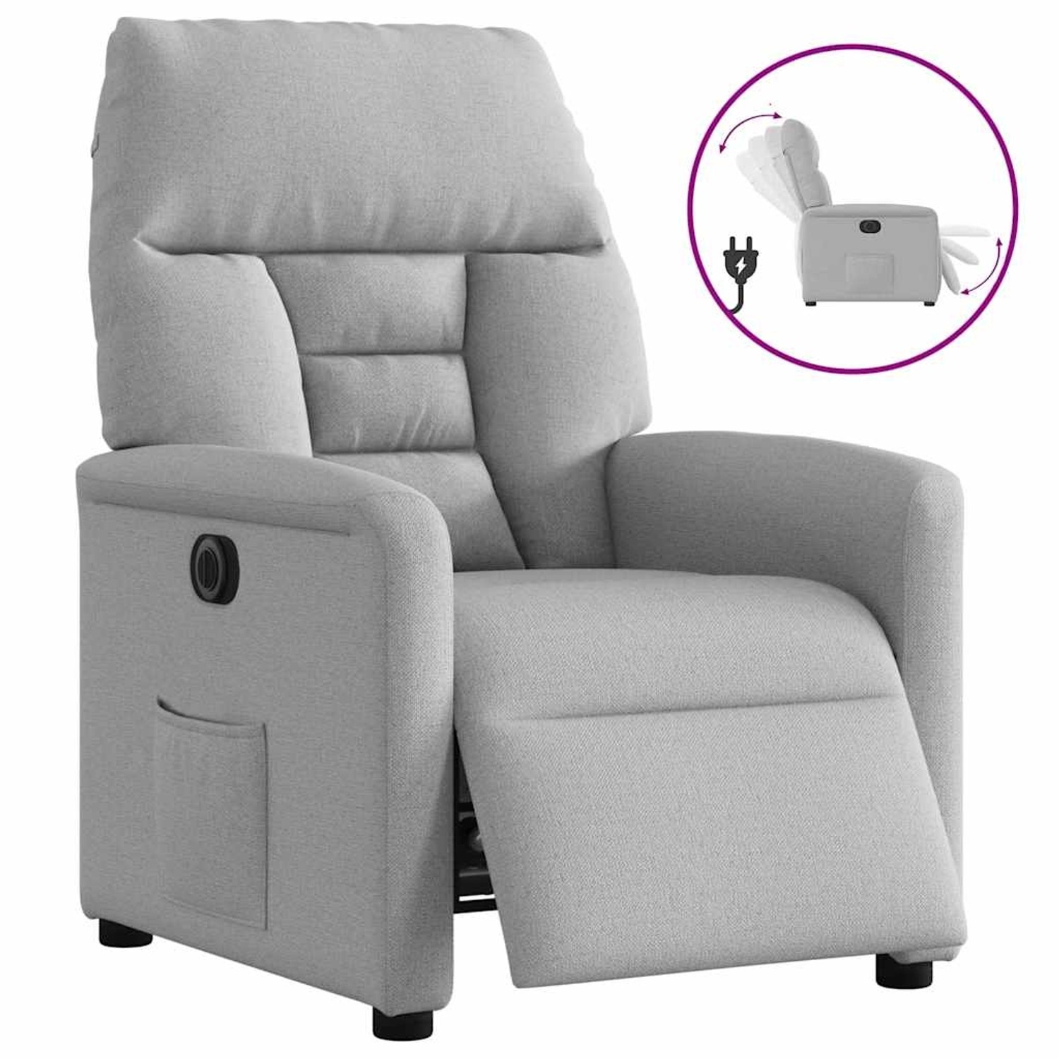 vidaXL Relaxsessel Elektrisch Wolkengrau Stoff 3303021 günstig online kaufen