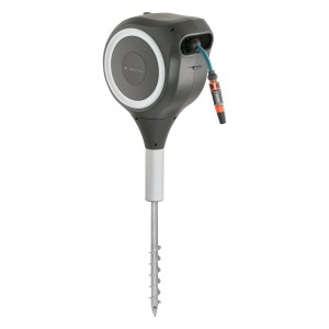 Gardena Garten-Schlauchbox RollUp S 15 m mit Erdspieß zur Gartenbewässerung.