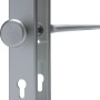 Abus Schutzbeschlag, naturfarbig eloxiert, für Türstärke 52-72mm, mit Knauf und Drücker.