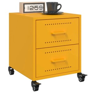 vidaXL Nachttische 2 Stk, Senfgelb 36x39x43,5 cm Stahl 846633