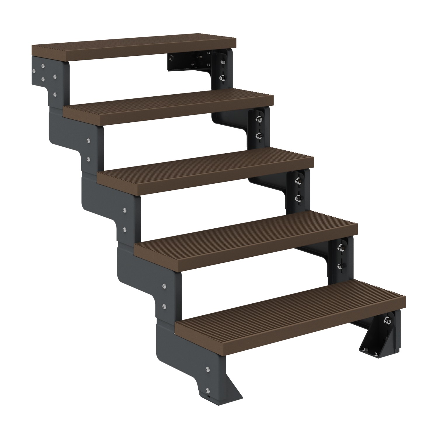 Dolle Außentreppe Gardentop Anthrazit 5 Stufen 100 cm Braun Ohne Geländer günstig online kaufen