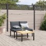 furnicato Gartenbank mit schwarzen Kissen und Aluminiumrahmen. Bequeme Sitzgelegenheit für Terrasse und Garten.