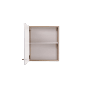 Offener, weißer Respekta Oberschrank Merle, 50 cm breit, mit zwei Einlegeböden.