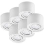 6er Set schwenkbare LED Deckenspots Lile S, Aluminium weiß, warmweißes Licht (3000K), 230V.