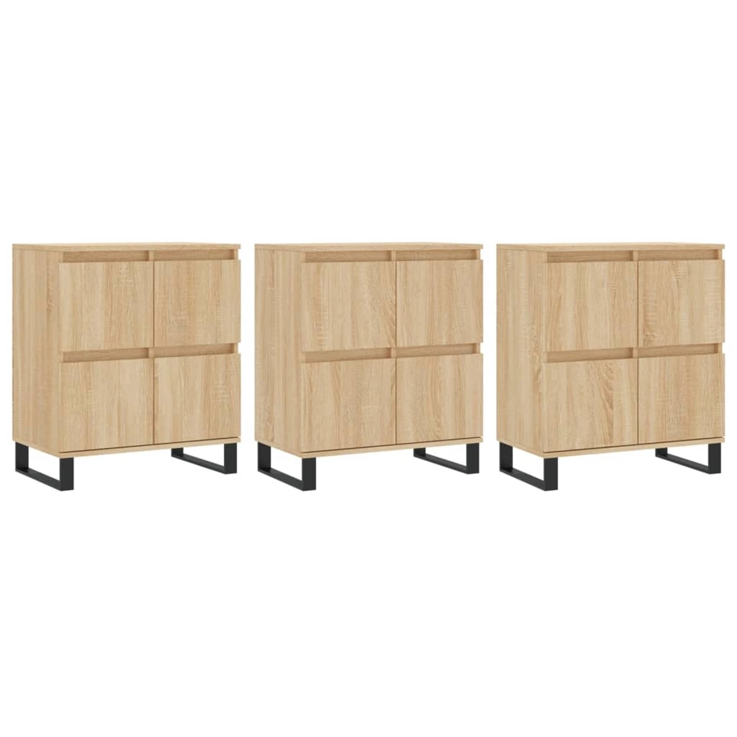vidaXL Sideboards 3 Stk Sonoma-Eiche Holzwerkstoff 3190208 günstig online kaufen