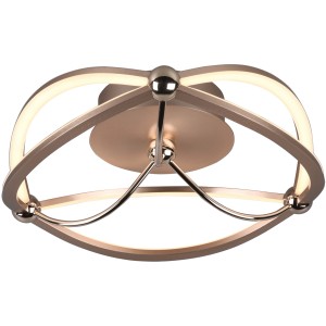 Moderne LED Deckenleuchte Charivari in Messing matt, dreistufig dimmbar.