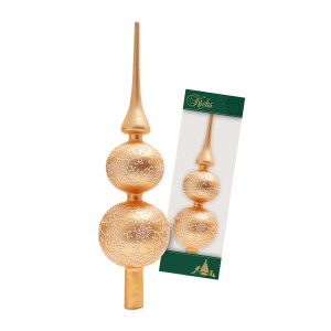 Krebs Glas Lauscha Baumspitze Rankendekor Matt Goldfarbig 33cm