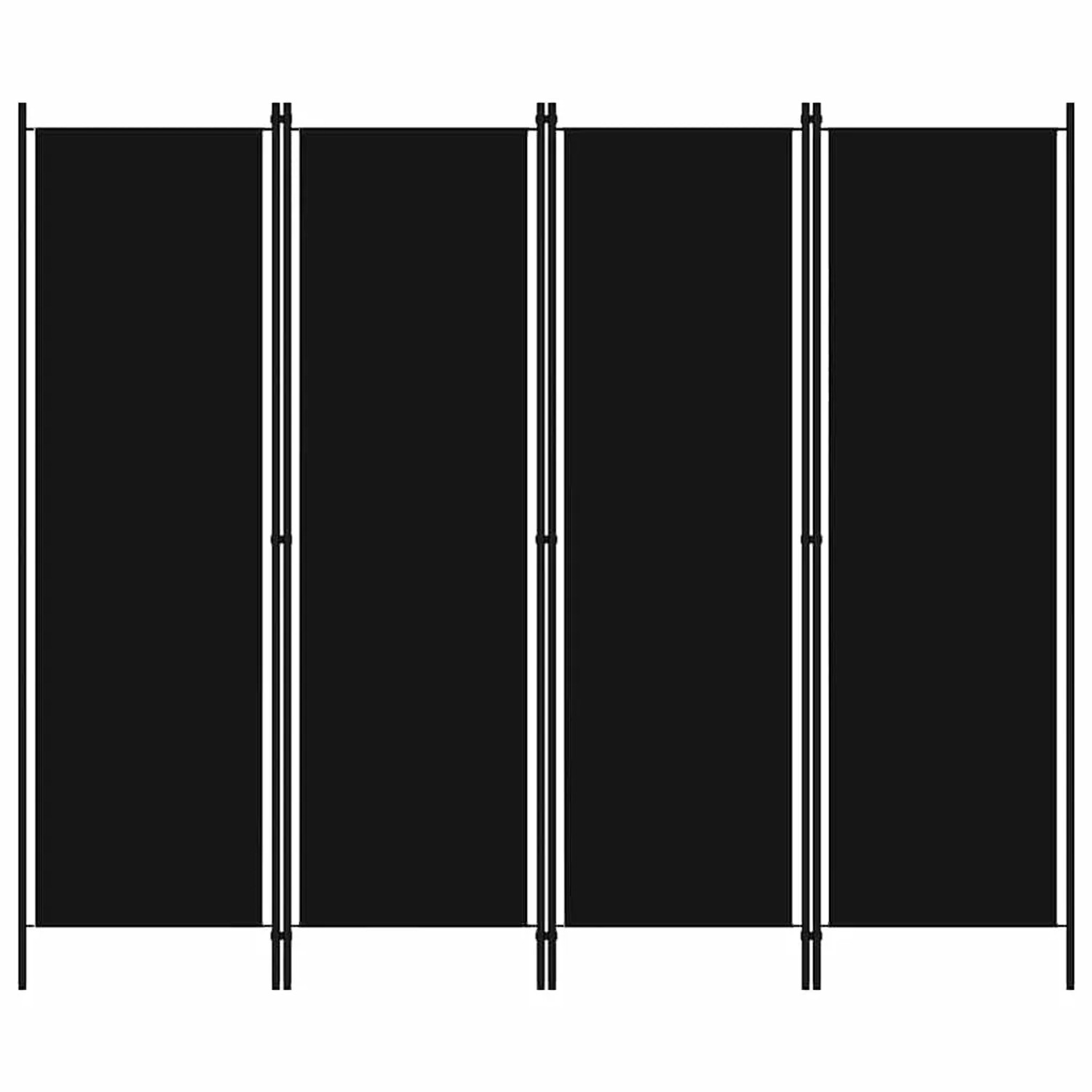 vidaXL 4 Tlg Raumteiler Schwarz 200x180 cm 320722