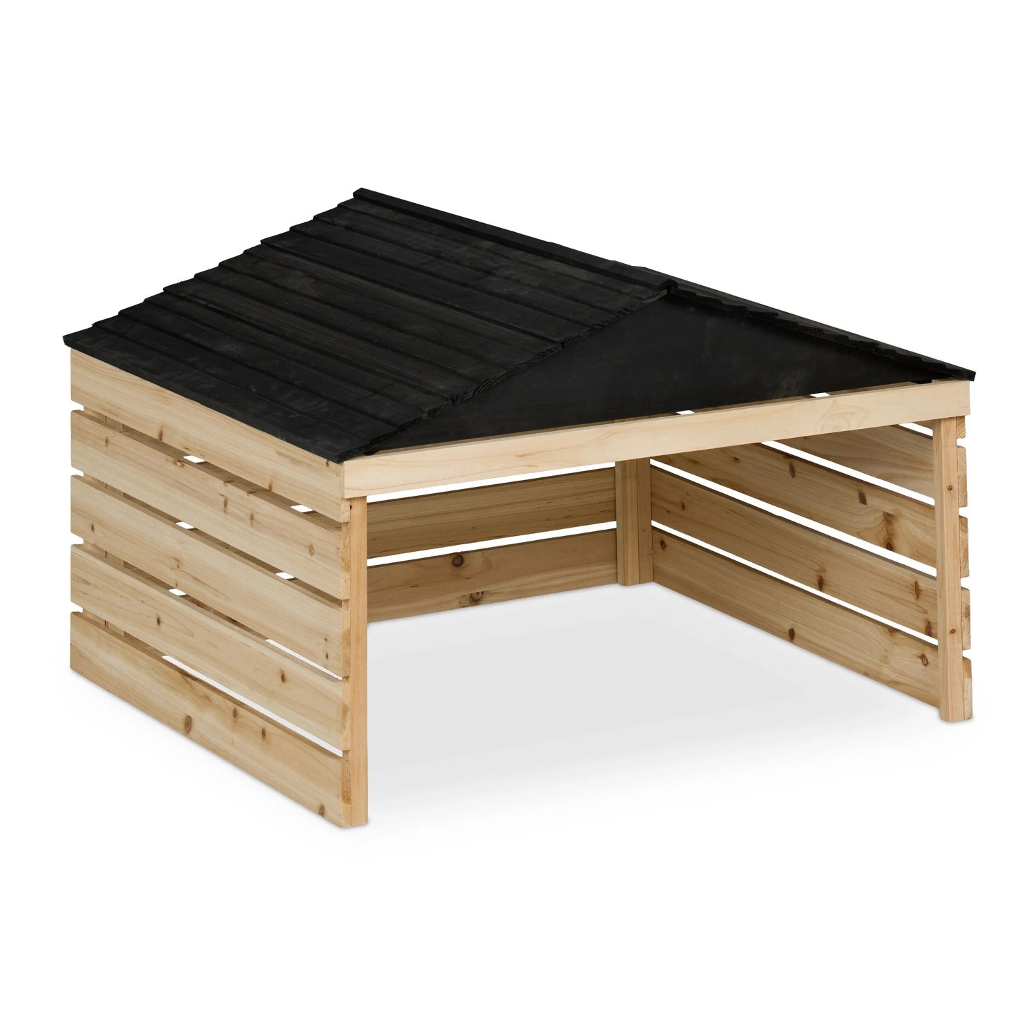 Relaxdays Mähroboter Garage Holz Natur Wettergeschützt 52,5 cm x 79 cm x 74 cm 6,3 kg
