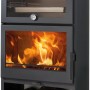 Panadero Küchenofen Chef, Stahl schwarz metallic, 7,1 kW, mit Backofen und Holzfach.