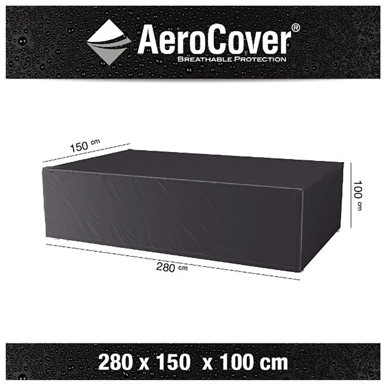 Aerocover Atmungsaktive Schutzhülle f. Sitzgruppen 280x150x100 cm