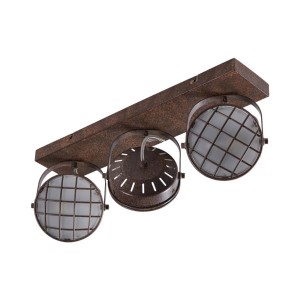 Lindby Strahler Tamin 9621515 Vintage Industriell in Braun aus Metall 3-flammig G9 Wohnzimmerleuchte